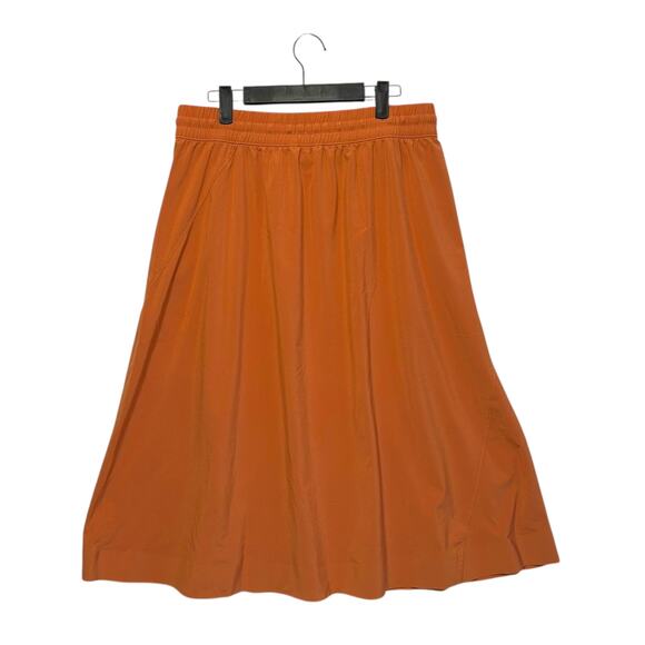 Athleta Arrival Midi Skirt Women's Sz 14 Clay Drawstring Athleisure Earthy - Picture 3 of 6